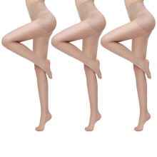 Collant velati da donna, collant velati a vita alta da donna con supporto e punte rinforzate, collant modellanti color carne naturale a vita alta