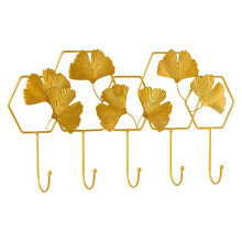 Wall Mounted Coat Rack with Ginkgo Leaf Shape, Modern Coat Rack for Entryway Bedroom Bathroom Kitchen Hallway, Decorative Wall Hook for Hanging Coats