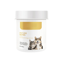 Pet tear stain cleaning wipes, gentle nonwoven cloth for dogs and cats, portable (200 ml) Yellow