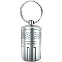 Pill Crusher Stainless Steel Keychain Pill Holder Waterproof Case Crushes Pills To Fine Powder Vitamin Crusher