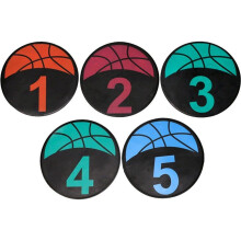 5pcs/set Basketball Training Disc Spot Markers Antislip Rubber Sports Training Markers Round Flat Number Dots Training Marker