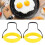 2 Pcs Silicone Egg Ring Set Yellow Non Stick Round Egg Shapers Heat Resistant 16