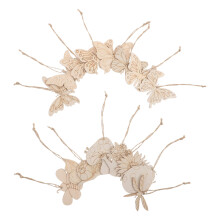 48Stk Handgefertigte Holzscheiben DIY Bastelset Blumen Insekten Khaki