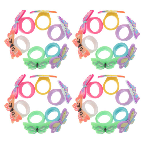72Stk Schmetterlingsringe PVC Ringe Party Spielspaß 2