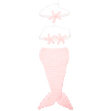 2Sets Babyfotografie Outfit Neugeborenen Mermaid Tail Kostüm Rosa