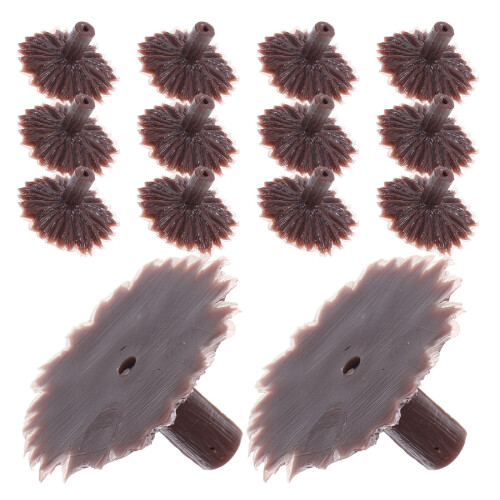 400Pcs Mini Tree Base Plastic Feet for Dollhouse Models Coffee Color 2