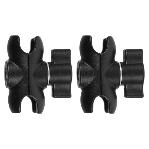 2Stk Schwarze Aluminium Doppelgelenkarm Adapter