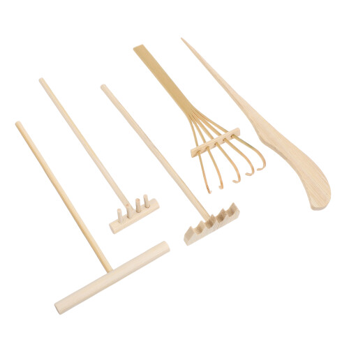10Stk Zen Garten Sandrechen Bambusset Khaki Für Deko 1