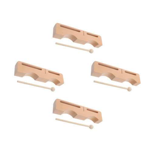 4Stk Professioneller Holzklopfer Beechholz Percussion Instrument Gelb 2