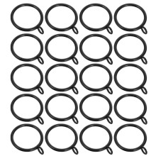 100Pcs Black Metal Curtain Rings Eyelet Hooks for Drapery Rods