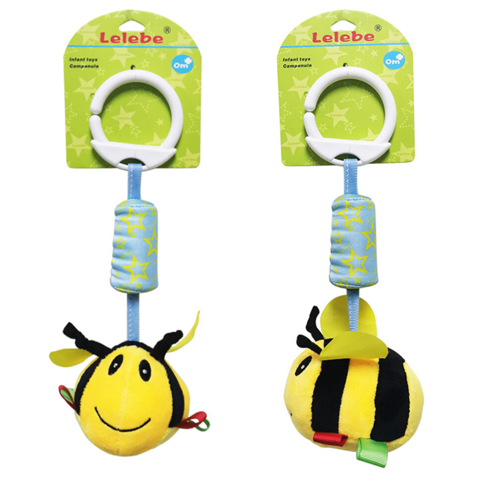 Infant Bedside Pendant Bee Cradle Rattles Baby Cartoon Toy Yellow Happyyami