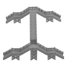 2Pièces Pont Piéton Miniature Grise Accessoire Train Décor DIY