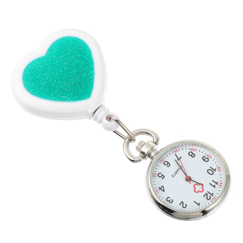 2Pièces Infirmière Verte Cœur Pêche Clip Rétractable 1