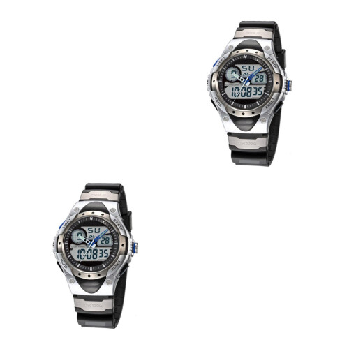 2Pièces Sport LED Quartz Dual Time Étanche 2