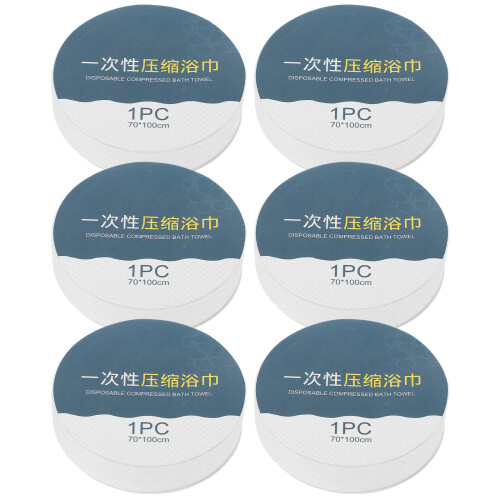 6Pièces Serviettes Comprimées Jetables Portable Coton Couleurs Variées 2