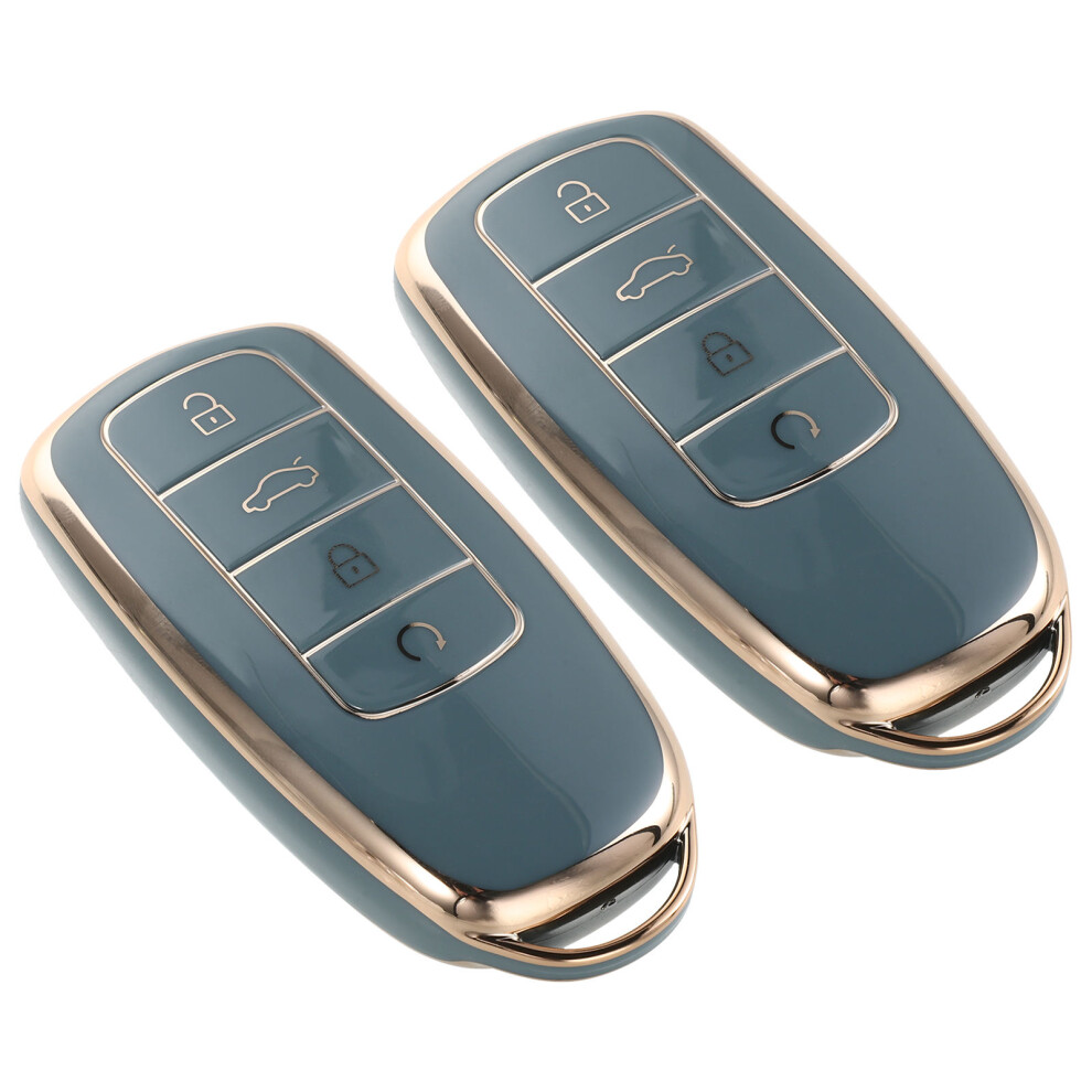 6Pcs Stylish Tpu Car Key Fob Protector Case Lightweight Grey 3612621992625