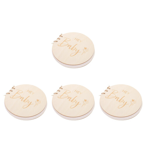 4Pièces Livre D'invités Bébé En Bois Beige Design Rustique Élégant 2
