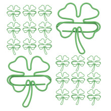 100Pcs Metal Paperclips Clover Design Light Marker
