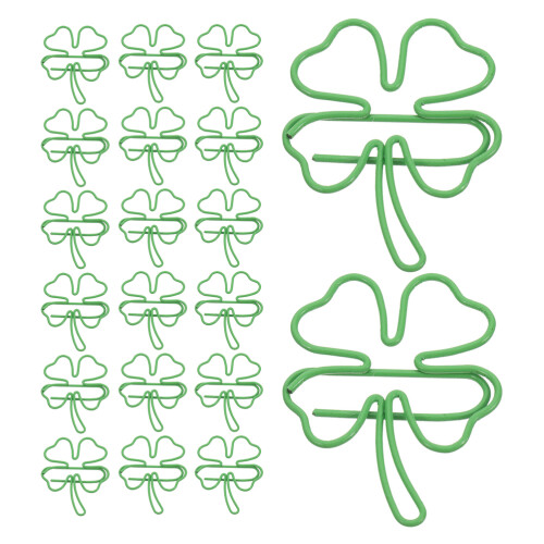 100Pcs Metal Paperclips Clover Design Light Marker 2