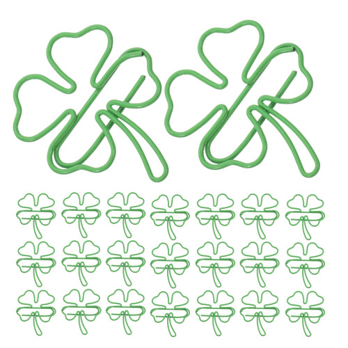 100Pcs Metal Paperclips Clover Design Light Marker 1