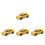 4St Stevige Gele Kunststof Pull-Back Speelgoedauto Voor Kids 4