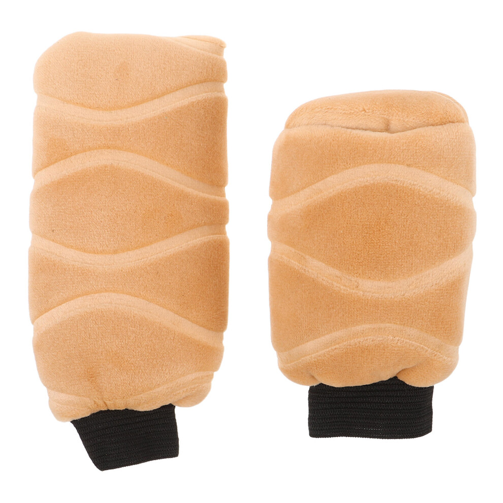 5Sets Plush Car Gear Lever Protective Cover Warm Auto Shift Knob Beige 3612303676058