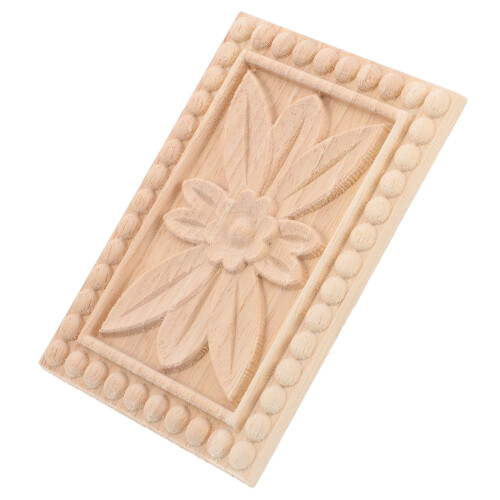 4Pièces Bois Sculpté Beige Appliques D'angle Pour Portes