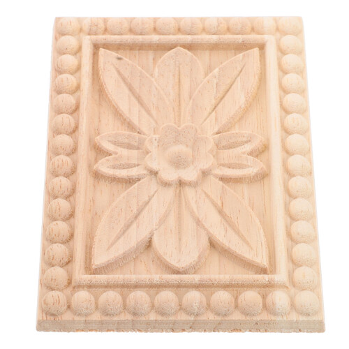 4Pièces Bois Sculpté Beige Appliques D'angle Pour Portes 2