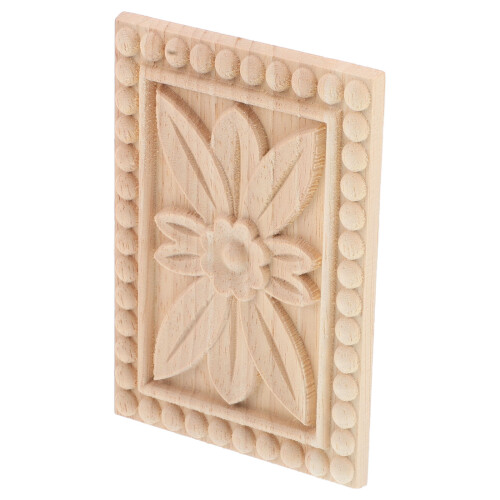 4Pièces Bois Sculpté Beige Appliques D'angle Pour Portes 1