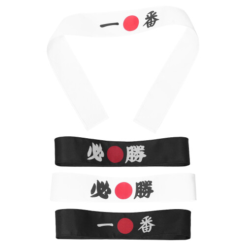 4 Unidades Faixa Cabeça Sushi Chef Hachimaki