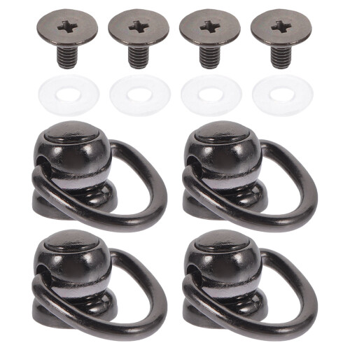 8Pz D Anelli E Rivetti Per in Pelle, Materiale Nero