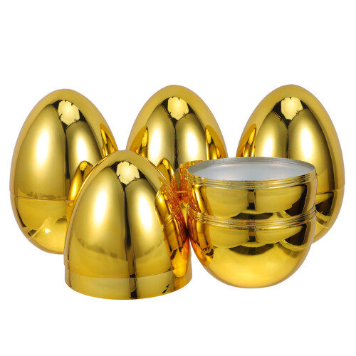 5St Gouden Refillbare Plastic Eierballen Voor Paasversiering