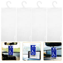 8St Clear PVC Parkeerbord Etui Voor Gehandicapte Auto Spiegelmontage