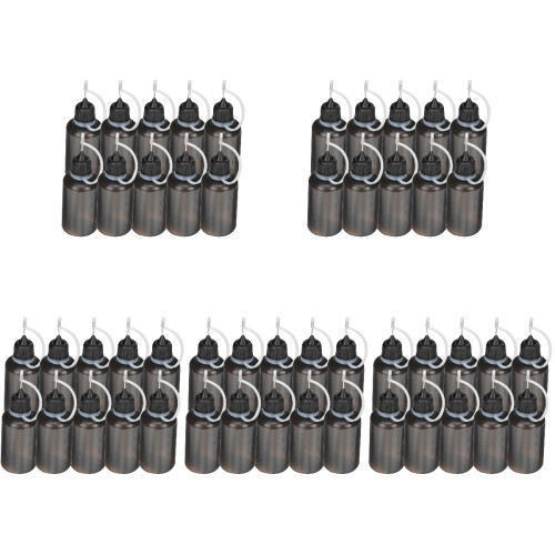 100St Plastic Squeeze Bottles Zwart Met Lekvrije Tuit 1