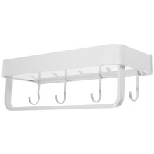 4Szt Łazienkowy Wieszak Ścienny Z Półką Aluminiowy Biały Trwały