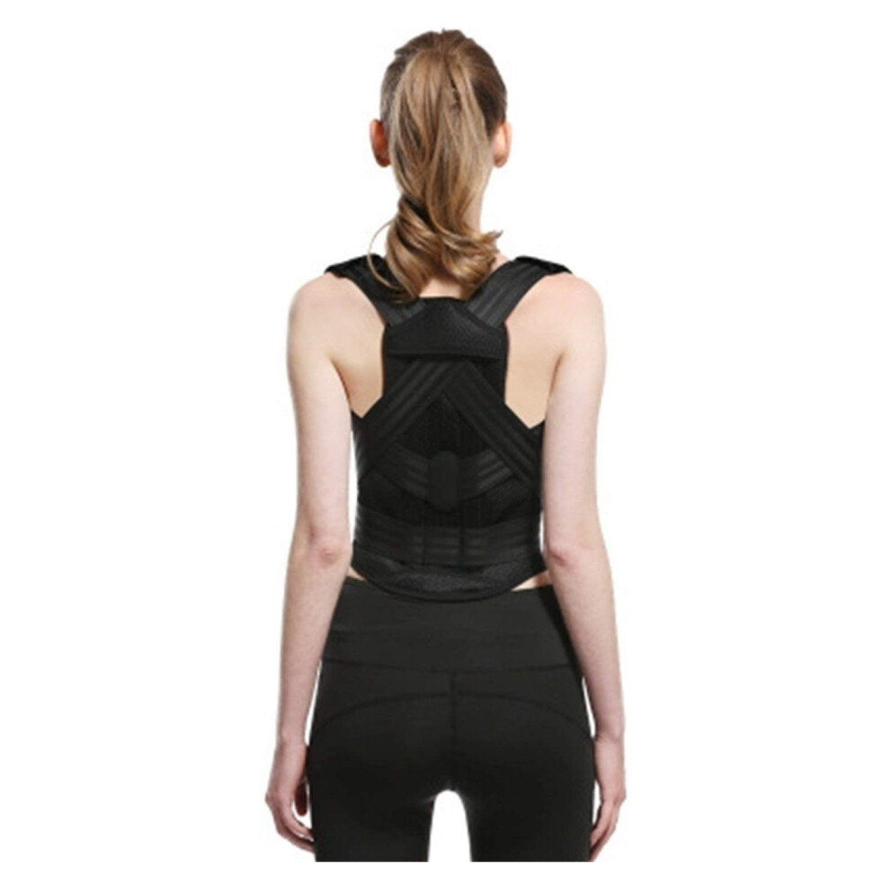 Adjustable Magnetic Posture Corrector Spine Back Shoulder Lumbar Brace Support Prevents Slouching (BlackXX) Black XX