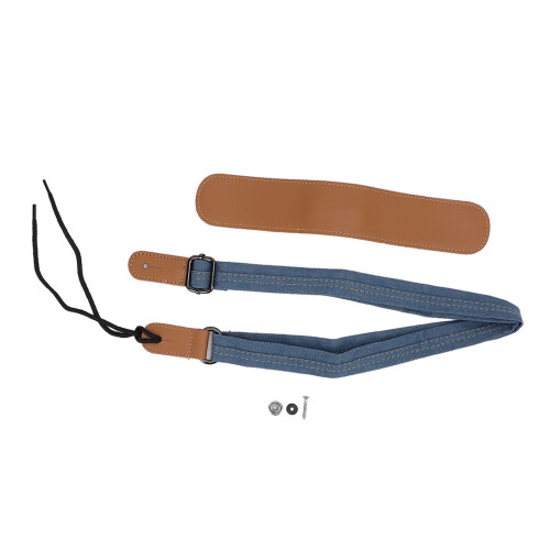 Ukulele Gurt Kreuz Schulterpolster Denim Leder 1