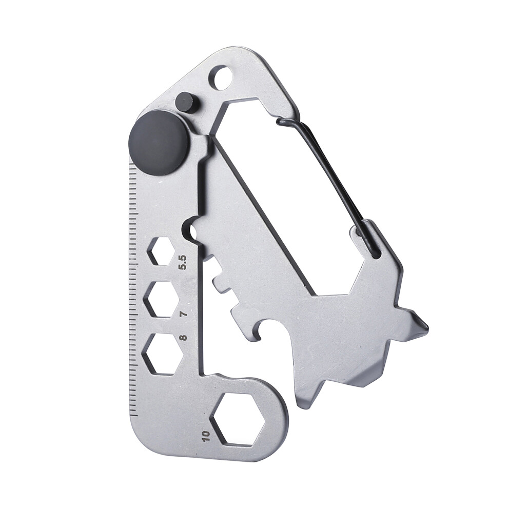 Multitool Carabiner Clip, Compact Stainless Steel Survival Gear With Bottle Opener, Screwdriver, Ruler And Wrench For Everyday Carry 9335627651580
