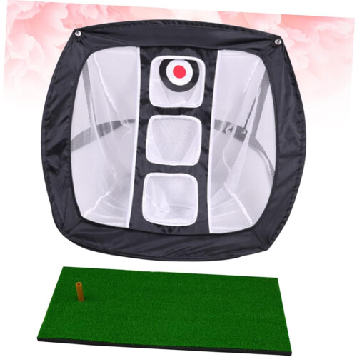 Chipping Net For Golf Practice, Portable MetalFrame Net, Pitching Cage, Training Mats, Home Practice 1