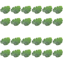 24Pc Tropical Artificial  Leaves EVA Coasters Cup Bowl Pad Mat Coffee Tea Cup Mats Drink Coasters Green