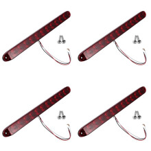 4Pcs Red 15 Inch 11 LED Light Bar Stop Turn Tail 3Rd Brake Light Truck Trailer Identification Id Bar Waterproof