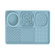 Dog Lick Mat for Anxiety Relief, NonSlip Pet Slow Feeder Silicone Pad with Six Texture Zones