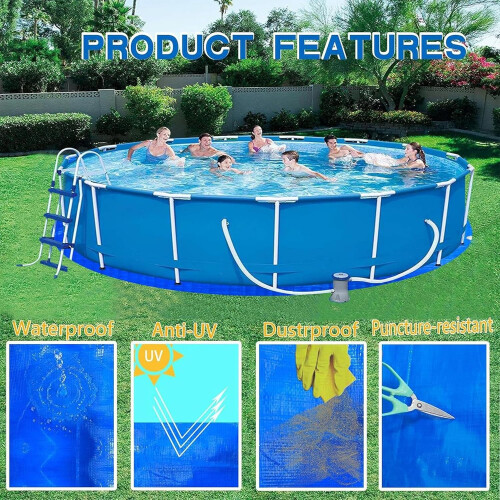 Round Pool Pad Round Under Pool Mat PunctureProof Tarps HeavyDuty Tarps Thickened Cloth Padding 9.8 Ft 1