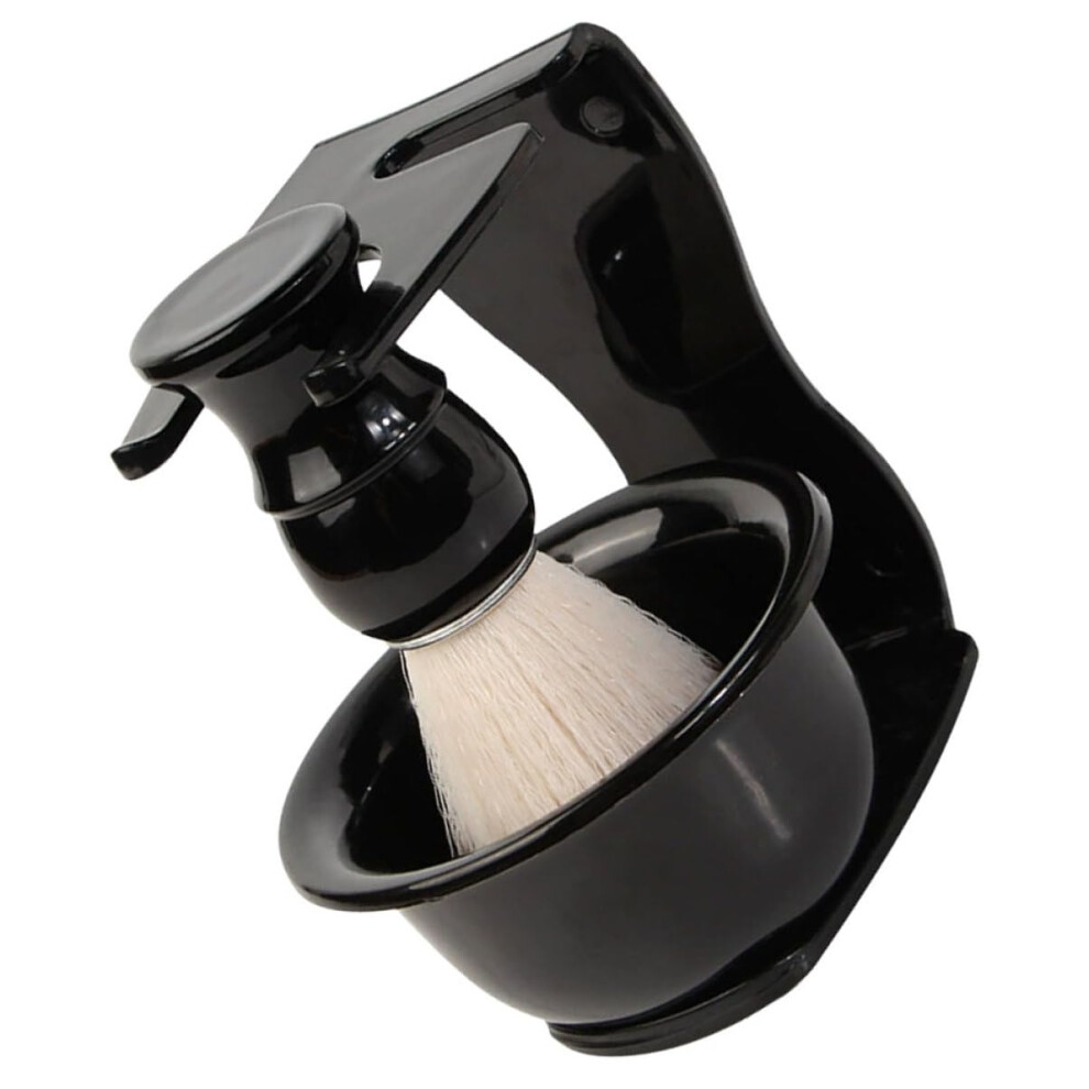 Black 1 Set Beard Set Brush Shaving Foam Bowl Shaving Soap Dish Razor Holder Moustache Trimming Set Razor Stand Beard Shaver Set Moustache Care Set