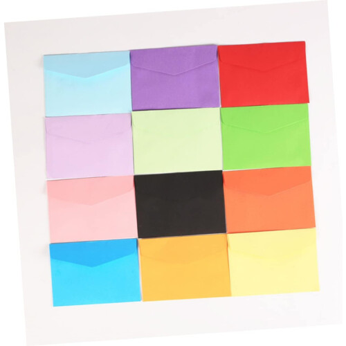 60pcs Mini Unprinted Envelope Blank Monochromatic Paper Envelopes For Storage Postcard Name Cards Crafting Projects 1