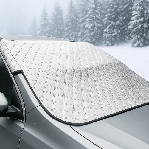 Car Windscreen Cover Fits Most Windshields, Thick Winter Snow Shield, Summer UV Protector, MultiPurpose Mat