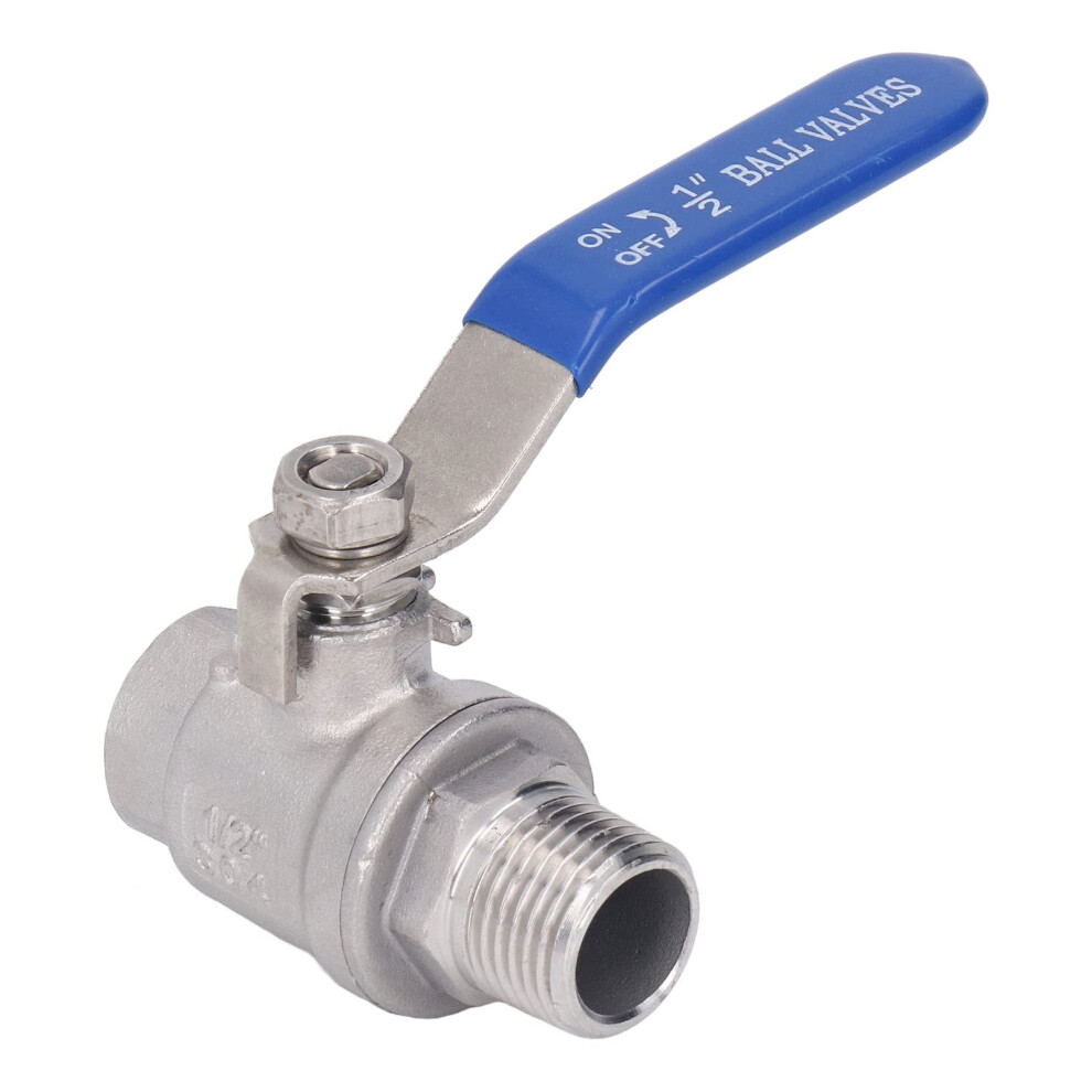 1/2In Male Female Thread Npt Ball Valve,Dn15 Stainless Steel Full Port Ball Valve,Manual Drive Mode Valve For Gardens, Pumps, Taps 9426802634464
