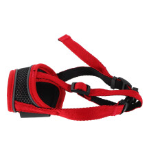 Breathable Muzzle for Small Dogs Adjustable Strap Bark and Chew Protection Protects Furniture and Items for Outdoor Activities Red