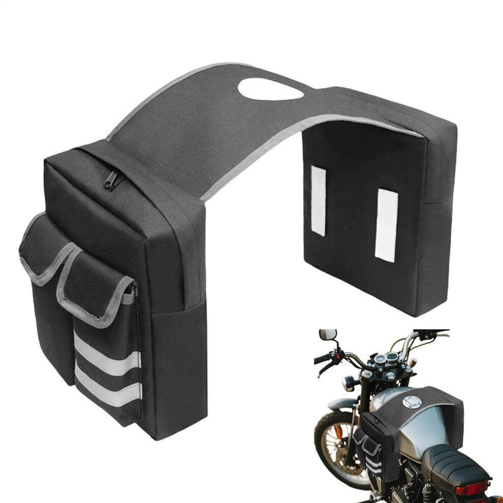 Waterproof Motorcycle Saddlebags With Adjustable Straps For Touring Camping And Commuting Black 9347817227949