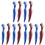 12Pcs Compact Dual Sided Denture Brush Travel Care Assorted Colors 4